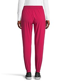 Scrubletics Pantalon d'uniforme médical de style jogging à empiècement en filet pour femmes - rose granité