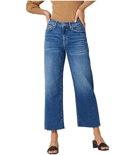 Women's Bodrum Random 90's High Rise Cropped Wide Leg Jeans - Blue - ONLINE ONLY