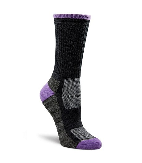 Women's Wool Blend Quad Comfort Hiking Crew Socks