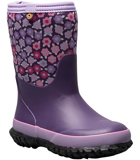 Girls' Preschool Stomper Flowers Waterproof Insulated Winter Boots Purple - ONLINE ONLY