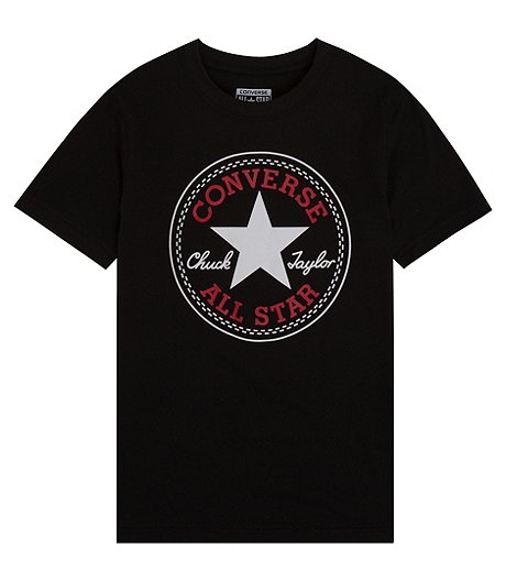 T-shirt graphique de base à manches courtes et encolure ras du cou Chuck Patch pour garçons, 7 à 16 ans, noir T-shirt graphique de base à manches courtes et encolure ras du cou Chuck Patch pour garçons, 7 à 16 ans, noir