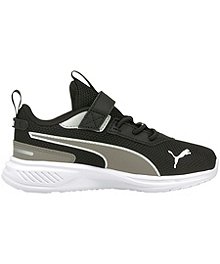 PUMA Chaussures de course en filet pour garçons - noir, gris, blanc, Scorch Runner