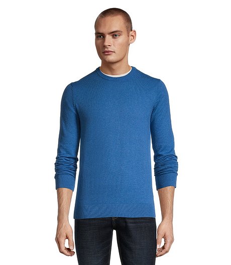 Men's Soft Cotton Long Sleeve Crewneck Jersey Sweater