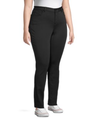 women's black mid rise straight leg jeans