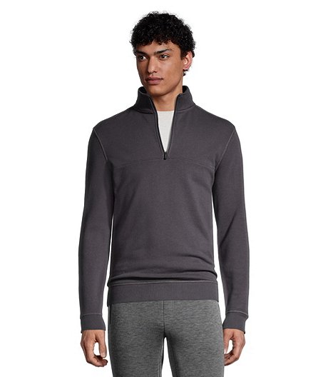 Men's Stretch Terry Fleece Quarter Zip Sweater