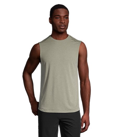 Men's Perforated Mesh Fabric Freshtec Crewneck Tank Top Shirt
