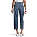 Women's Relaxed Fit High Rise Straight Leg Cropped Jeans - Dark Indigo