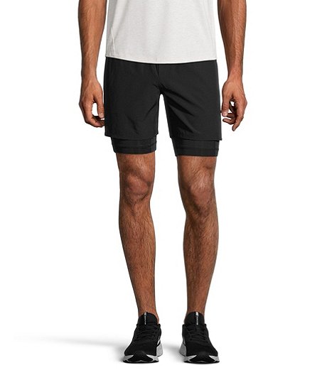 Men's 2-in-1 Mid Rise Quick Dry Woven Shorts