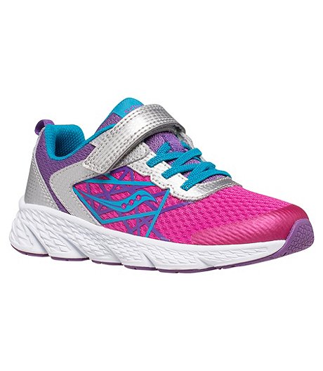 Girls' Wind Light Weight Running Shoes - White Pink Blue - ONLINE ONLY