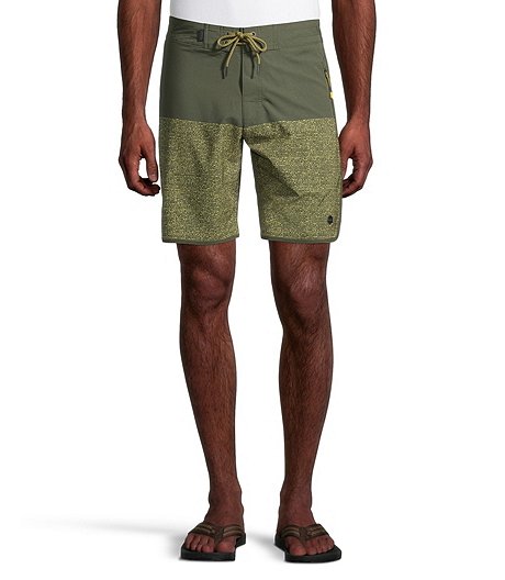 Men's Mid Rise Quick Dry Stretch Textured Graphic Boardshorts