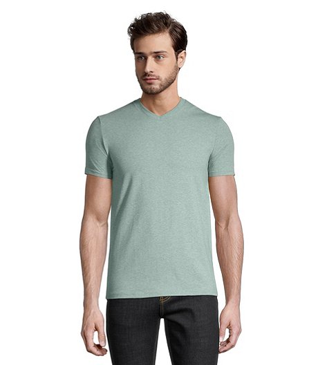 Men's Stretch Short Sleeve Modern Fit V-Neck T Shirt 