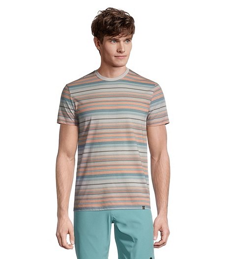 T-shirt à manches courtes avec bande d'encolure contrastante pour hommes