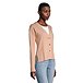 Women's Semi-Fitted Long Sleeve Button Front Cardigan with Pointelle Detail
