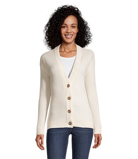 Women's Long Sleeve Relaxed Button Front Cardigan