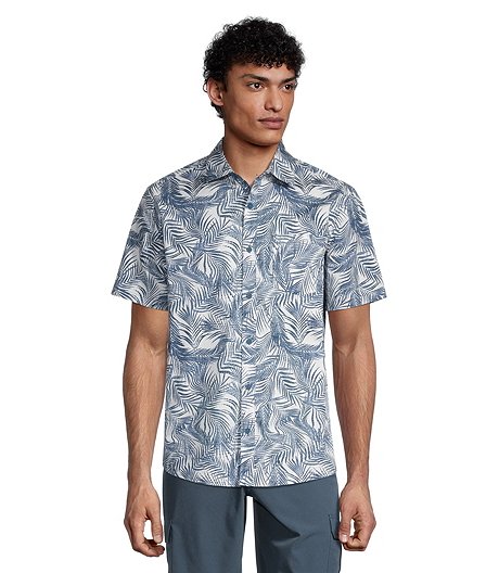 Men's Short Sleeve Modern Fit Cotton All-Over-Print Shirt
