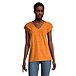Women's Ribbed Cap Sleeve Relaxed Fit V-Neck T Shirt