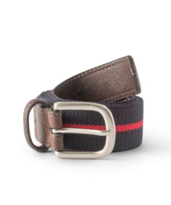Men's Denver Hayes Stripe Stretch Woven Belt Navy/Red Men's Denver Hayes Stripe Stretch Woven Belt Navy/Red