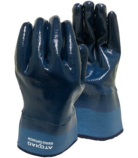 Unisex 6-Pack Heavy Duty Nitrile Coating Slip-On Safety Cuff Oil Boss Gloves                                                                                                          