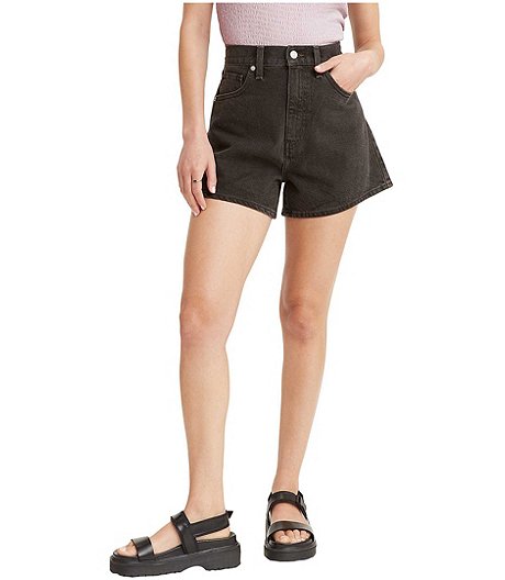 Women's High Rise Relaxed Fit Mom Shorts