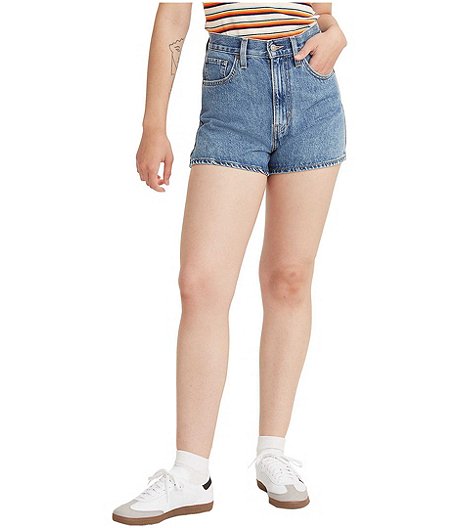 Women's High Rise Relaxed Fit Mom Shorts