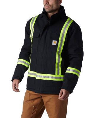 Men's Carhartt Hi-Vis Duck Traditional Coat/Quilt Lined Black 2 Extra Large / Regular Men's Carhartt Hi-Vis Duck Traditional Coat/Quilt Lined Black 2 Extra Large / Regular