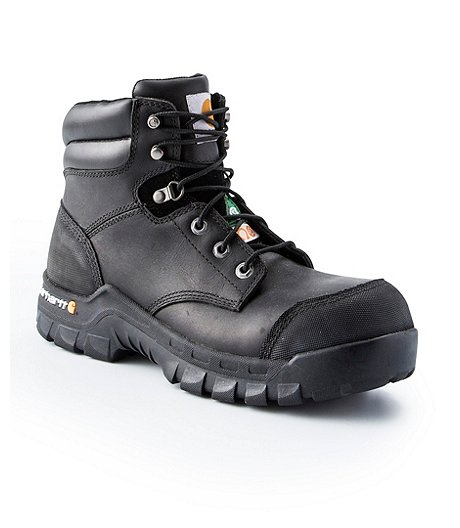 Men's 6 Inch Composite Toe Composite Plate Leather Flex Work Boots - Black | Mark's