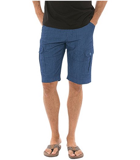 Men's Enrique Mid Rise 12-Inch Stretch Slub Twill Shorts - Medium Blue