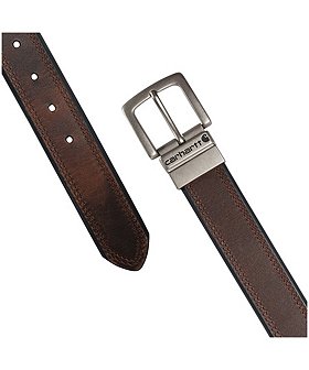 Carhartt Men's Oil Finish Leather Reversible Belt - Brown Black