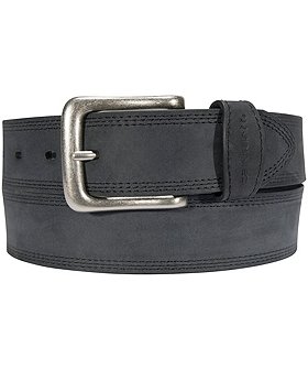 Carhartt Men's Leather Work Belt with Antique Nickel Buckle - Black
