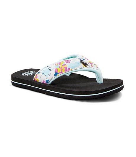Girls' Youth Years Summerland Flip Flops - Aqua Multicolor