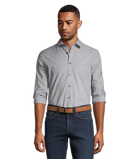Men's Long Sleeve Modern Fit Wrinkle Resistant Basic Shirt