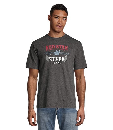 T-shirt graphique à col ras du cou avec logo Red Star pour hommes