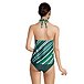 Women's Ring Halter Tankini Swim Top  - Green