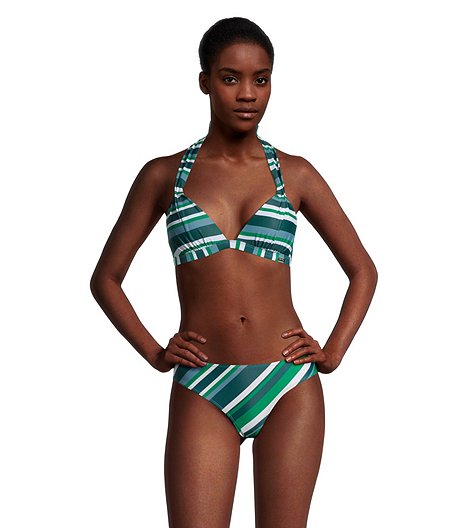 Haut de bikini style corsage bain-de-soleil à nouer pour femmes - vert