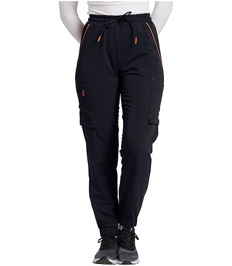 Pantalon d'uniforme médical cargo extensible style jogging à 6 poches avec technologie Viroblock par HeiQ pour femmes