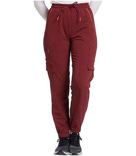 Pantalon d'uniforme médical cargo extensible style jogging à 6 poches avec technologie Viroblock par HeiQ pour femmes