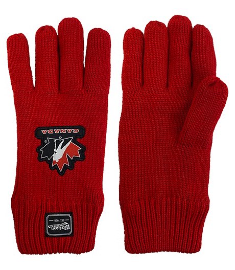 Men's Knit Hockey Canada Fleece Lined Gloves - ONLINE ONLY