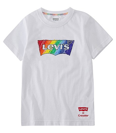 Boys' 4-7 Years Crayola Crayon Filled Batwing Logo Short Sleeve T Shirt