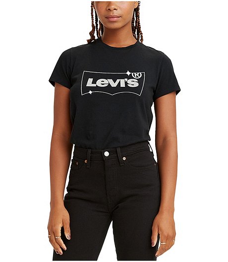 $99 Levi's Homme Rouge Blanc chauve-souris Logo Graphique À Manches Courtes T-shirt à encolure ras-du-Cou S 