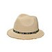 Women's Raw Edge Straw Hat with Embroidered Band