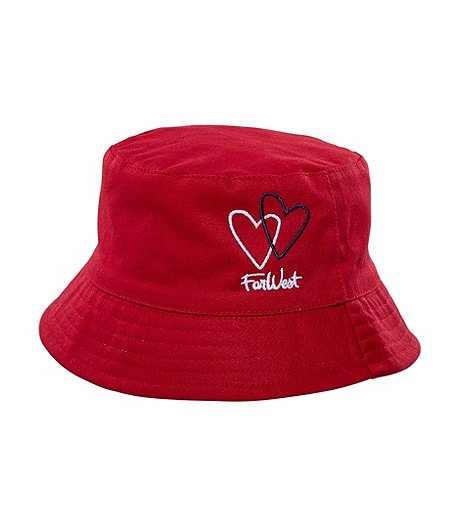 Girls' Double Heart Reversible Bucket Hat