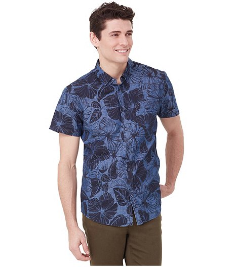 Men's Lorenzo Short Sleeve Tropical Print Cotton Shirt - ONLINE ONLY