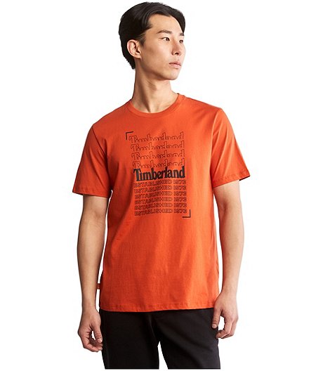 Men's Front Linear Crewneck Organic Cotton T Shirt