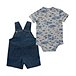Baby Boys' 0-24 Months 2 Piece Fish Print Short Sleeve Bodysuit and Shortall Set