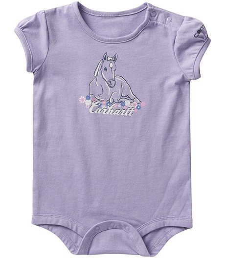 Baby Girls' 0-24 Months Graphic Horse Bodysuit Onesie