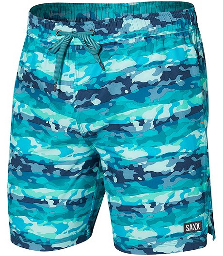 Men's Oh Buoy 2N1 Three-D Fit 7 Inch Swim Shorts  - Blue Mura