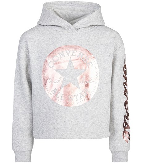 Girls' 7-16 Years Foil Logo Cropped Hoodie Sweatshirt