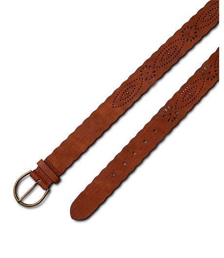 Women's Perforated Belt with Scalloped Edge