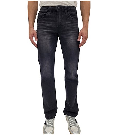 Men's Relaxed Fit Straight Leg Mid Rise Stretch Jeans