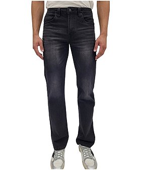 Men's Six Stretch Mid Rise Straight Jeans - Black | Mark's